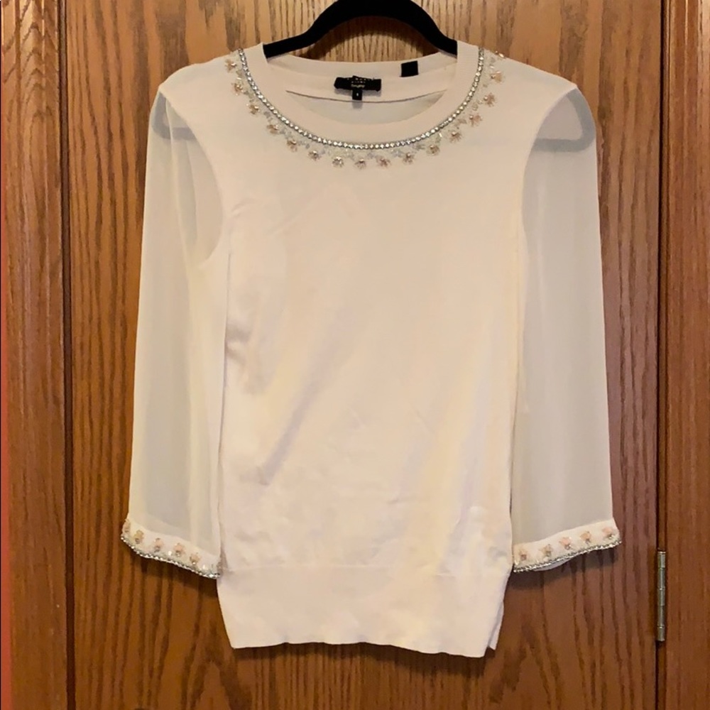Light pink Ted Baker jeweled sweater